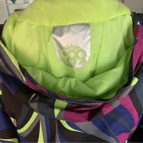 686 Snowboard Ski Jacket Graphic Neon Graphic Multicolor Sz XS - Picture 4 of 14